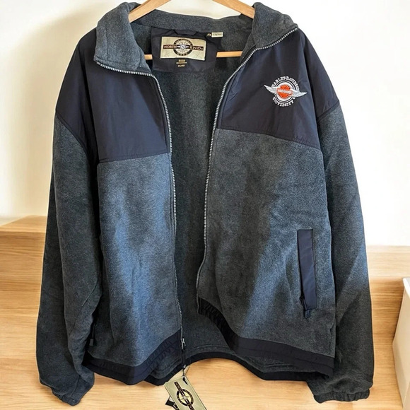 Harley Davidson University North end bomber fleece zip up jacket Size 3X - Picture 3 of 6